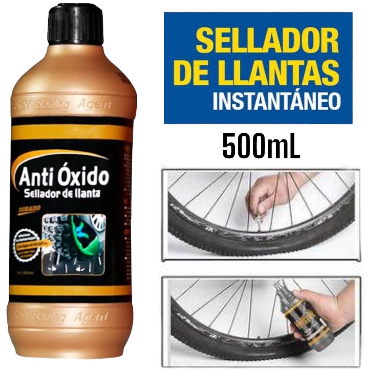 OEM - Sellador de Llanta Antioxido para todo tipo de Llantas 500ml