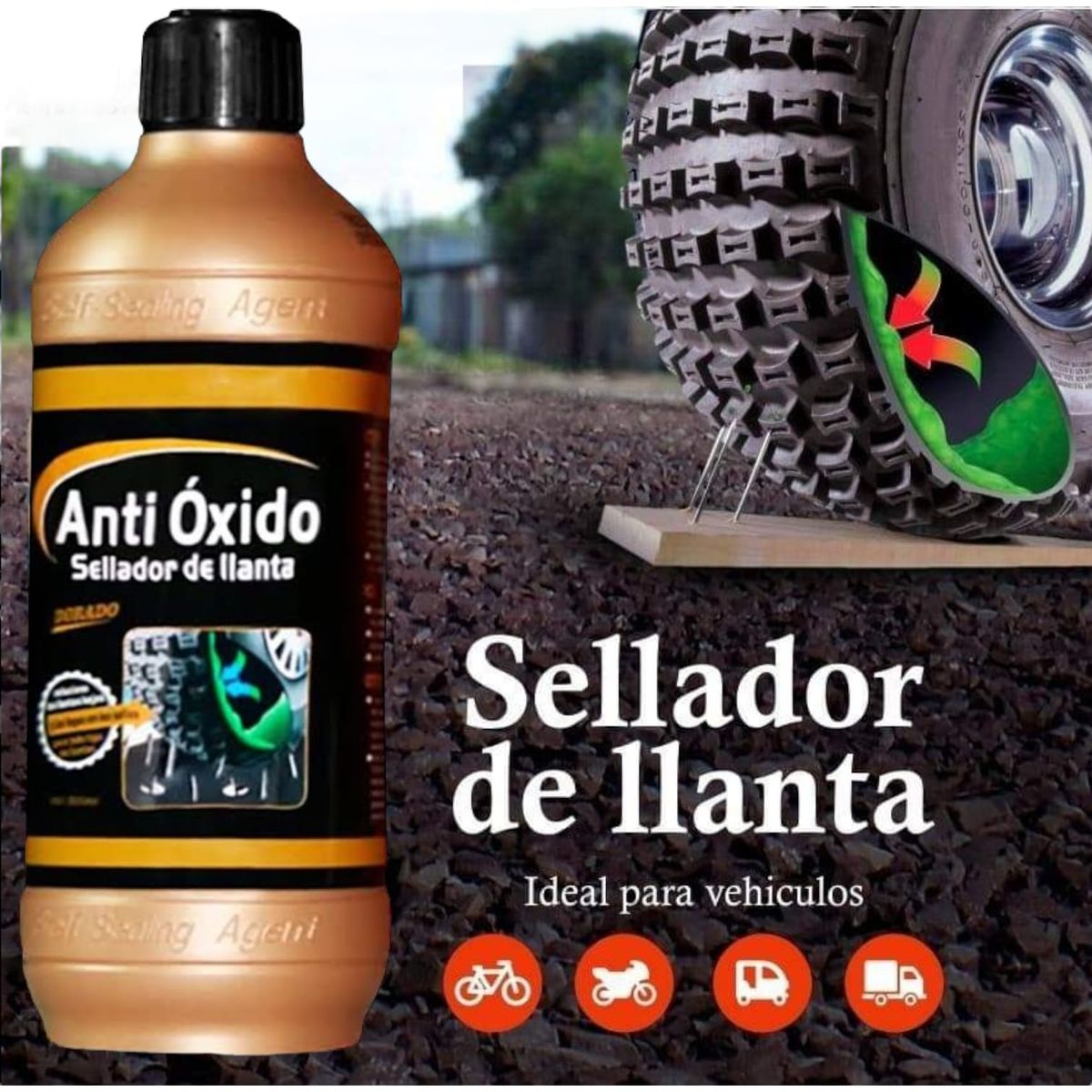 OEM - Sellador de Llanta Antioxido para todo tipo de Llantas 500ml