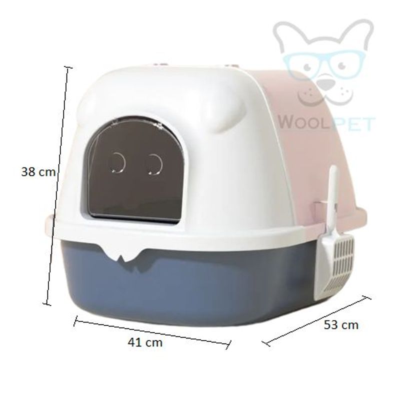 GENERICO - Arenero para Gato con Filtro de carbono - Azul con Rosado