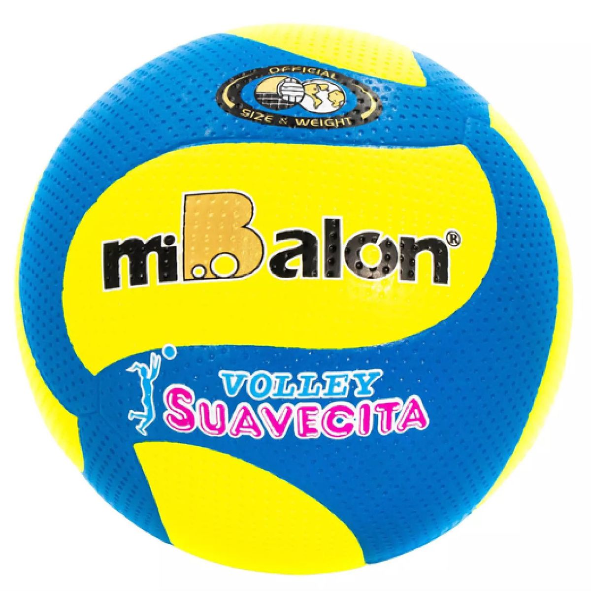 GENERICO - PELOTA DE VOLEY MIBALON CELULAR ESPIRAL 5 AMARILLO/AZUL