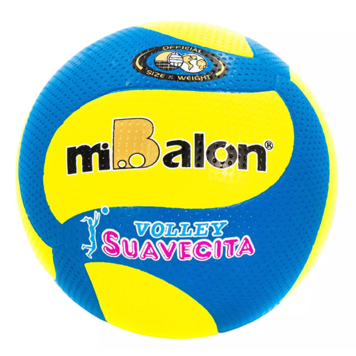 GENERICO - PELOTA DE VOLEY MIBALON CELULAR ESPIRAL 5 AMARILLO/AZUL