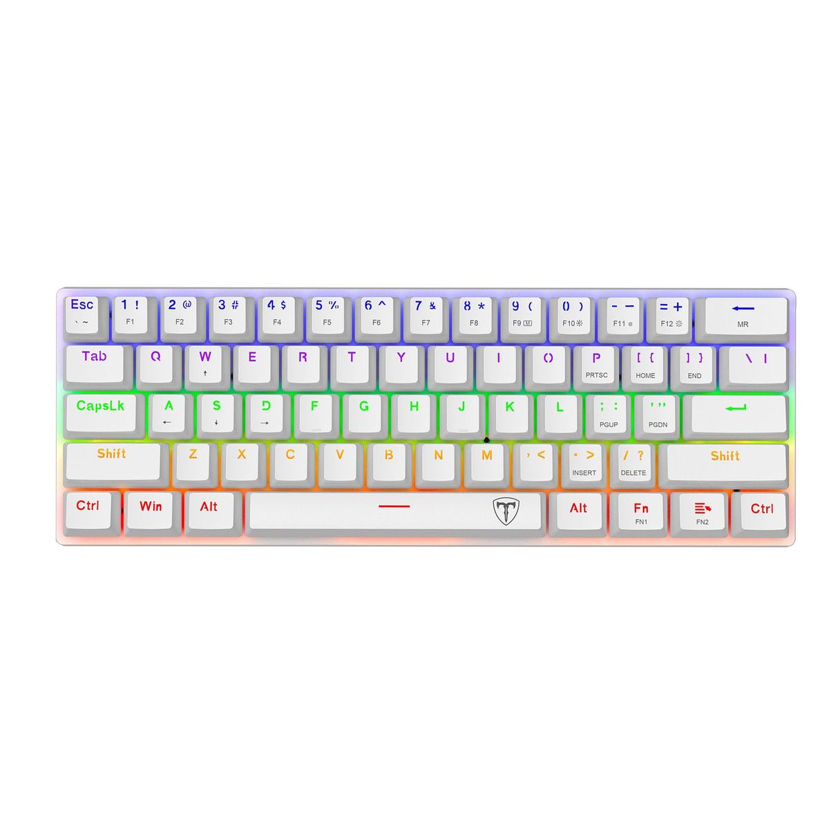 T-DAGGER - Teclado T-Dagger ARENA Rainbow Spanish T-TGK321W-BR WHITE