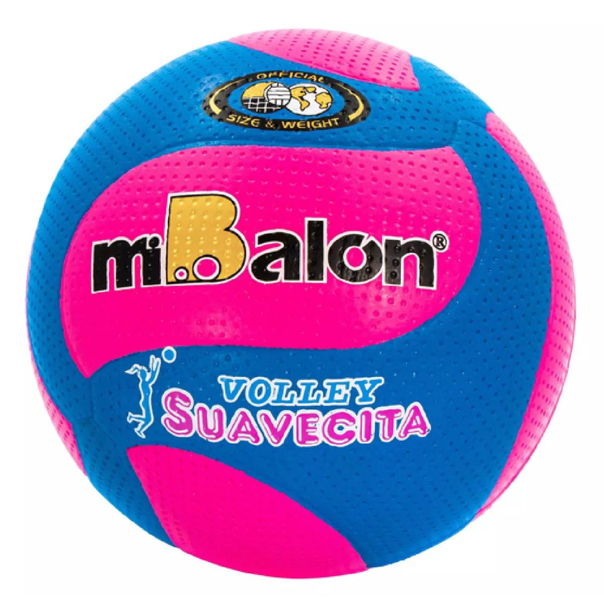 GENERICO - PELOTA DE VOLEY MIBALON CELULAR ESPIRAL 5 FUCSIA/AZUL