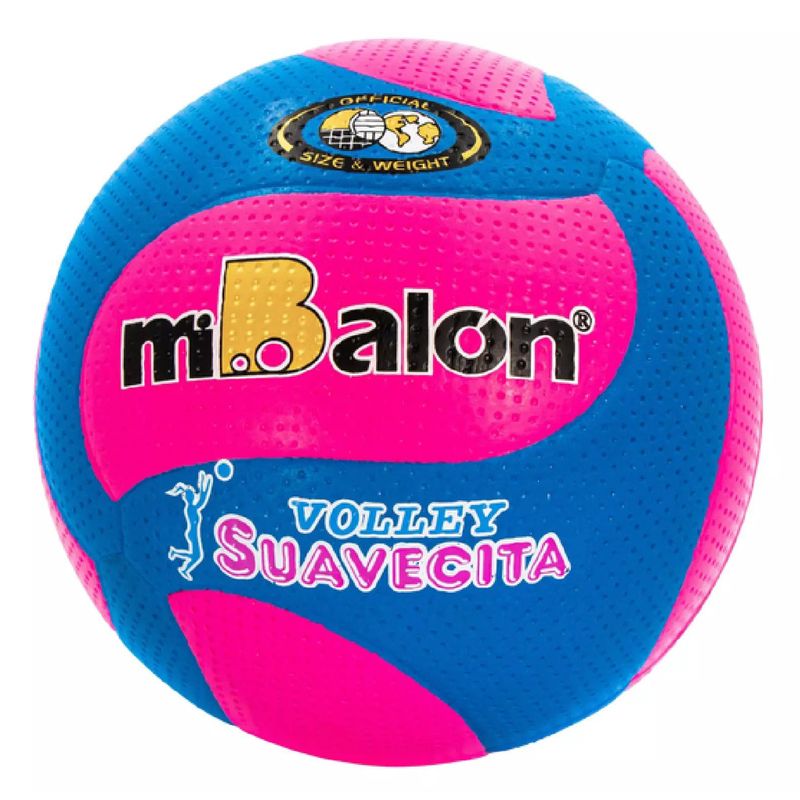 GENERICO - PELOTA DE VOLEY MIBALON CELULAR ESPIRAL 5 FUCSIA/AZUL