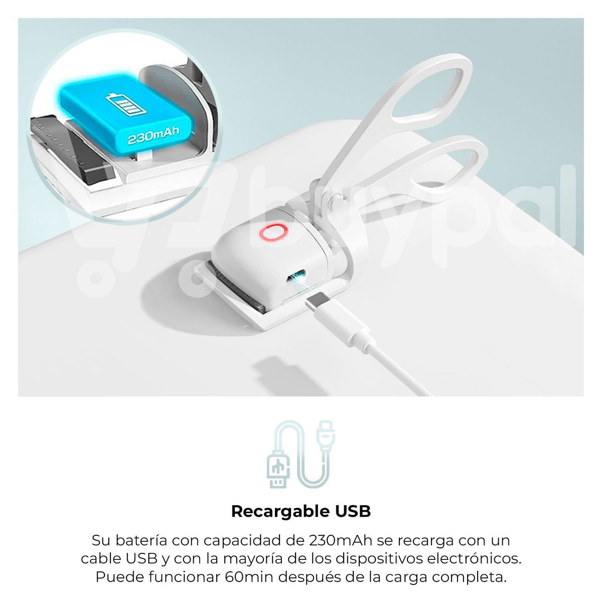 BUYPAL - Rizador Pestañas Eléctrico Automático Para Dama Blanco