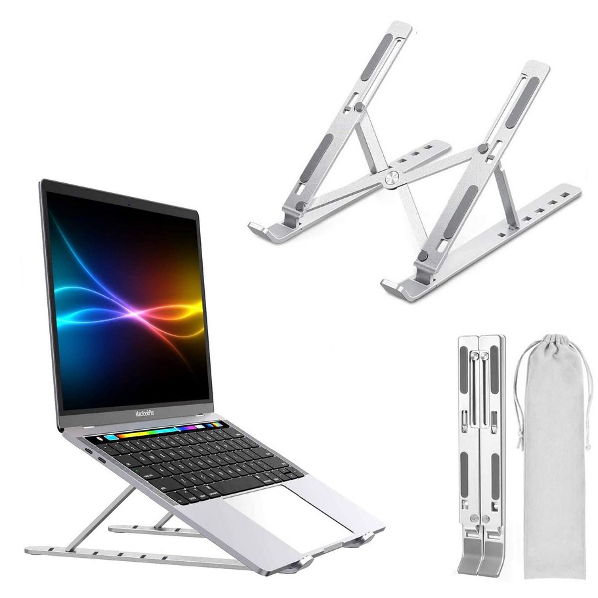 OEM - Soporte Para Laptop Y Macbook - Holder Plegable De Metal - Plateado