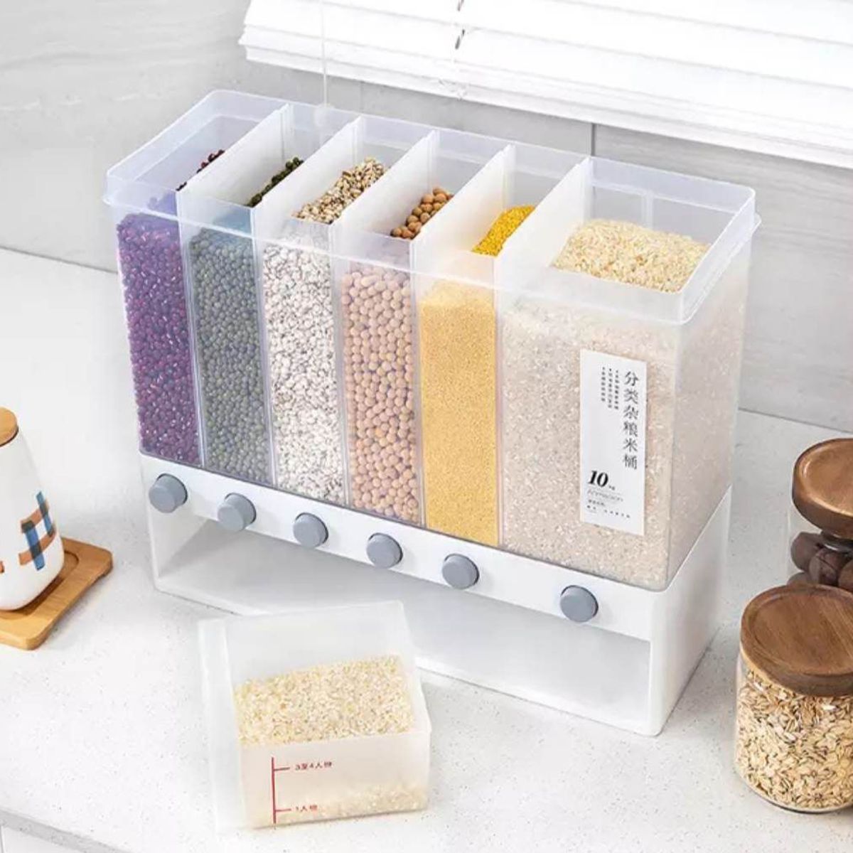 GENERICO - Organizador de Menestras de 10kg para Cocina Dispensador de Legumbres