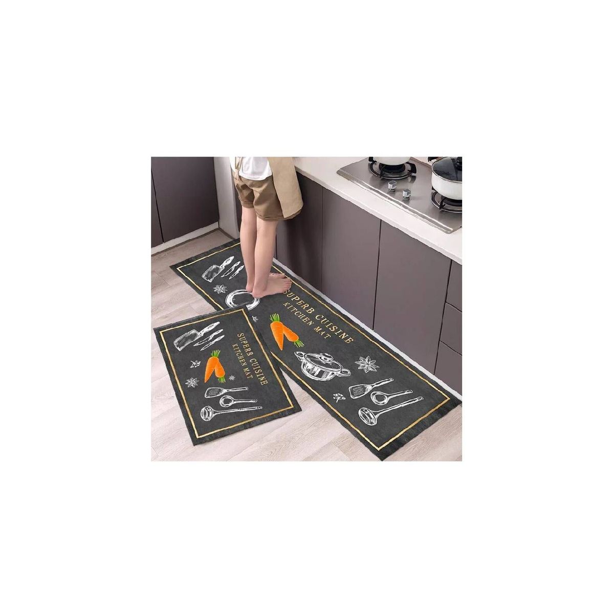 GENERICO - Pack x 2 Alfombra decorativa tapete antidesliza