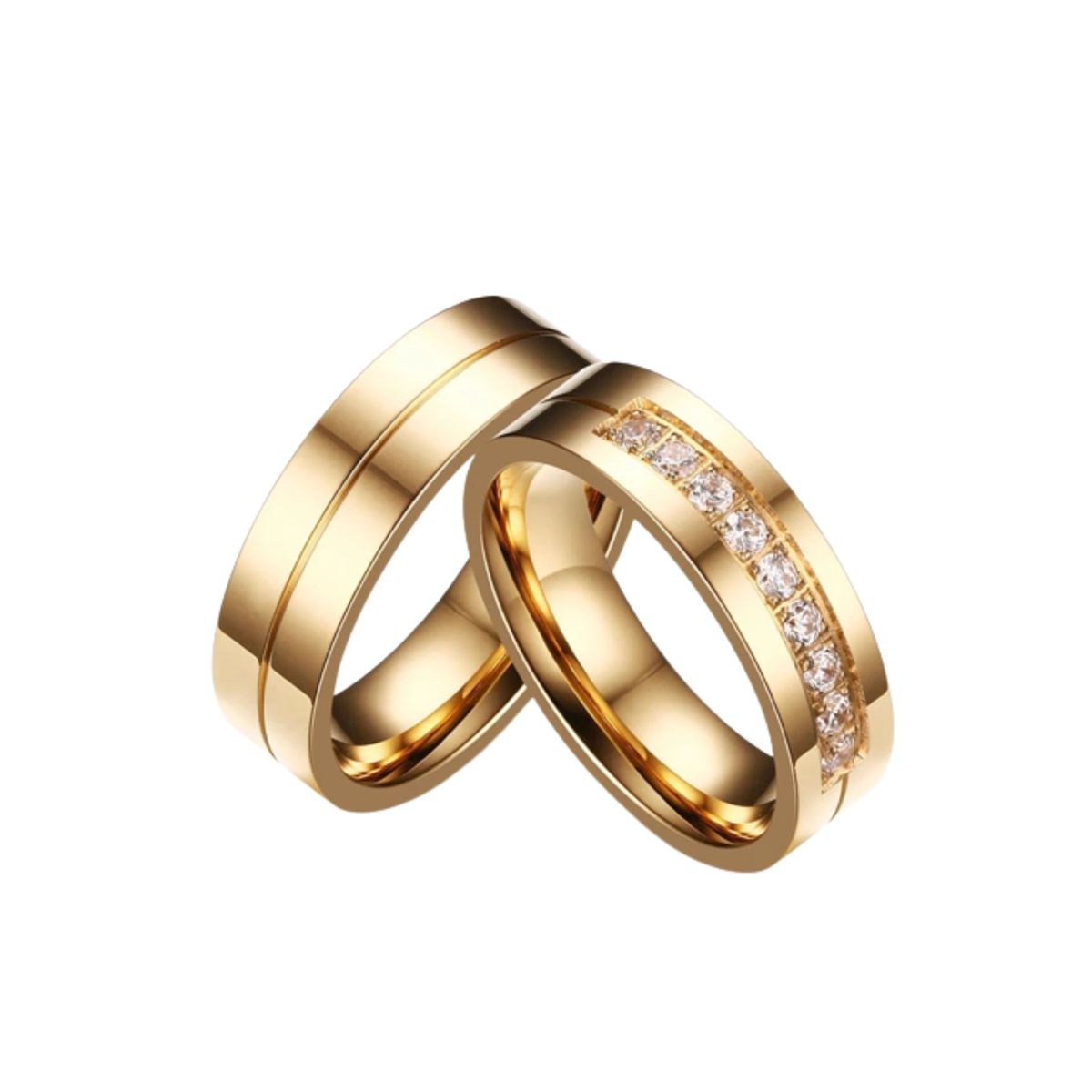 GENERICO - Anillo de Matrimonio Diamonds Dream Mujer Bañado Oro 18K Genieka
