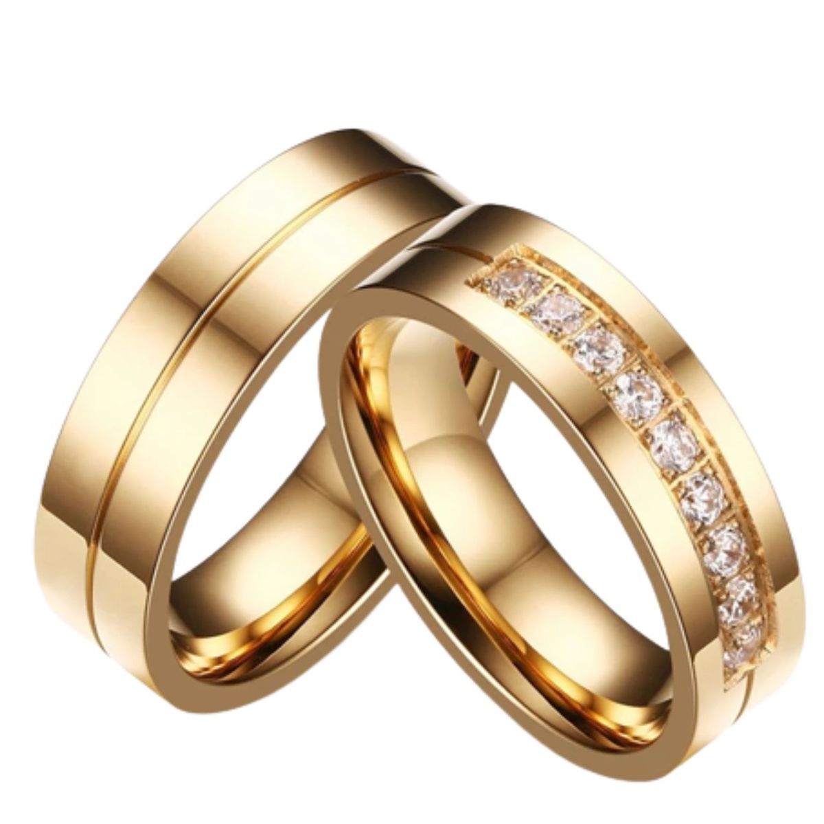 GENERICO - Anillo de Matrimonio Diamonds Dream Mujer Bañado Oro 18K Genieka