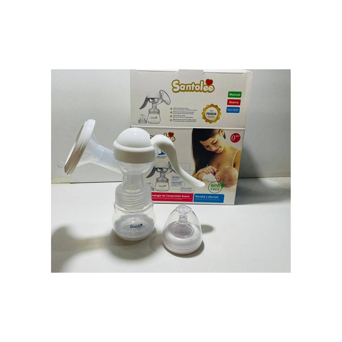 GENERICO - Extractor de Leche Materna Biberon Manual 2 en 1 Santolee