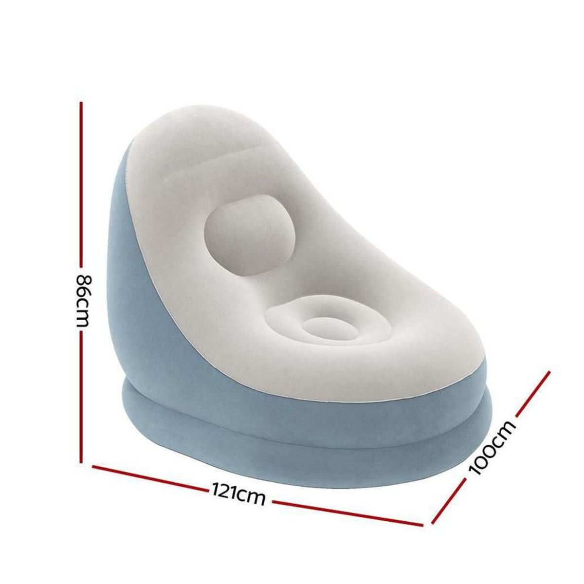 BESTWAY - sofá sillón inflable con posa pies puff inflable-CELESTE