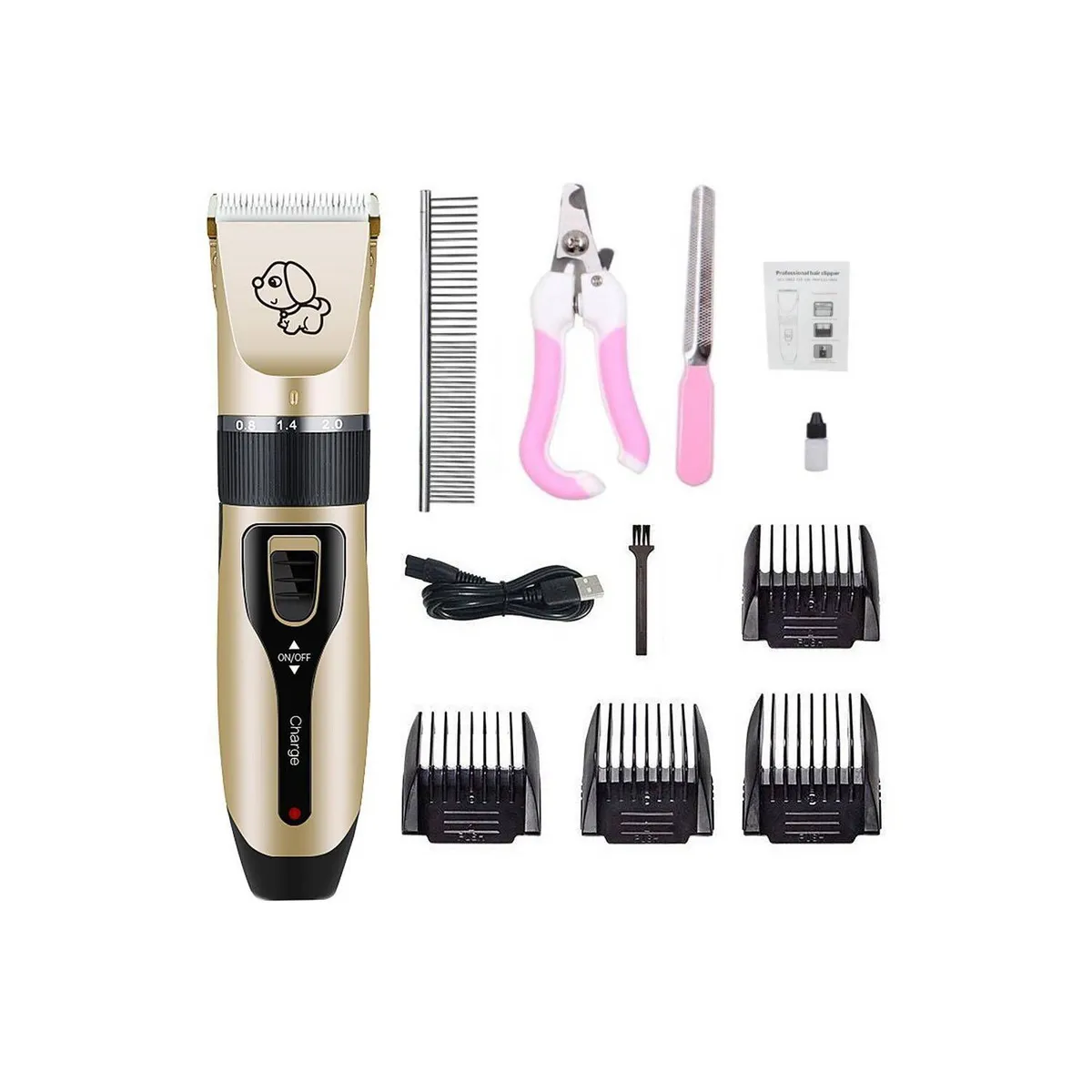 GENERICO - Cortadora Pelo Mascota Peine Corta uñas Lima