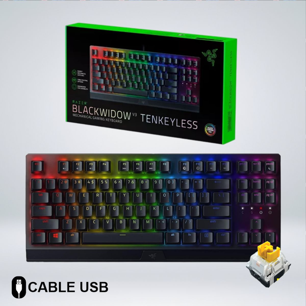 RAZER - TECLADO GAMER RAZER BLACKWIDOW V3 TKL RGB SWITCH YELLOW