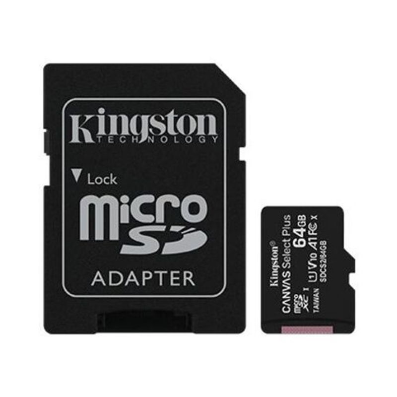 KINGSTON - MEMORIA MICRO-SD KINGSTON CANVAS SELECT 64GBU1 CON ADAPTADOR SD