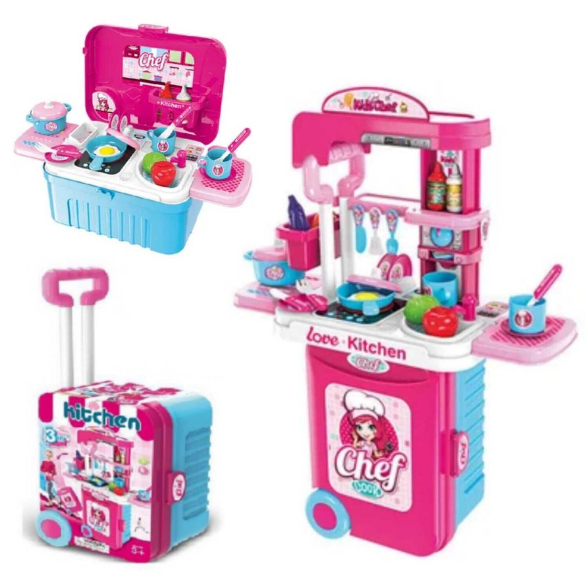 GENERICO - Set de cocina portatil 3 en 1 modelo mochila