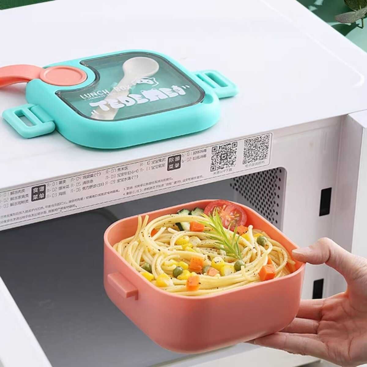 ELMEJORPRECIO - Set De Taper Portátil Con Cucharita Bowl Y Tijera Rosado