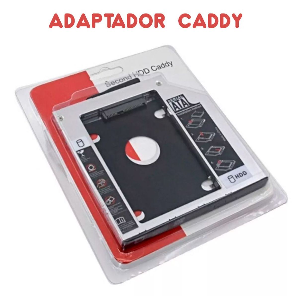 GENERICO - Adaptador Disco Duro Almacenamiento de Laptop  Caddy Segundo SDD HDD