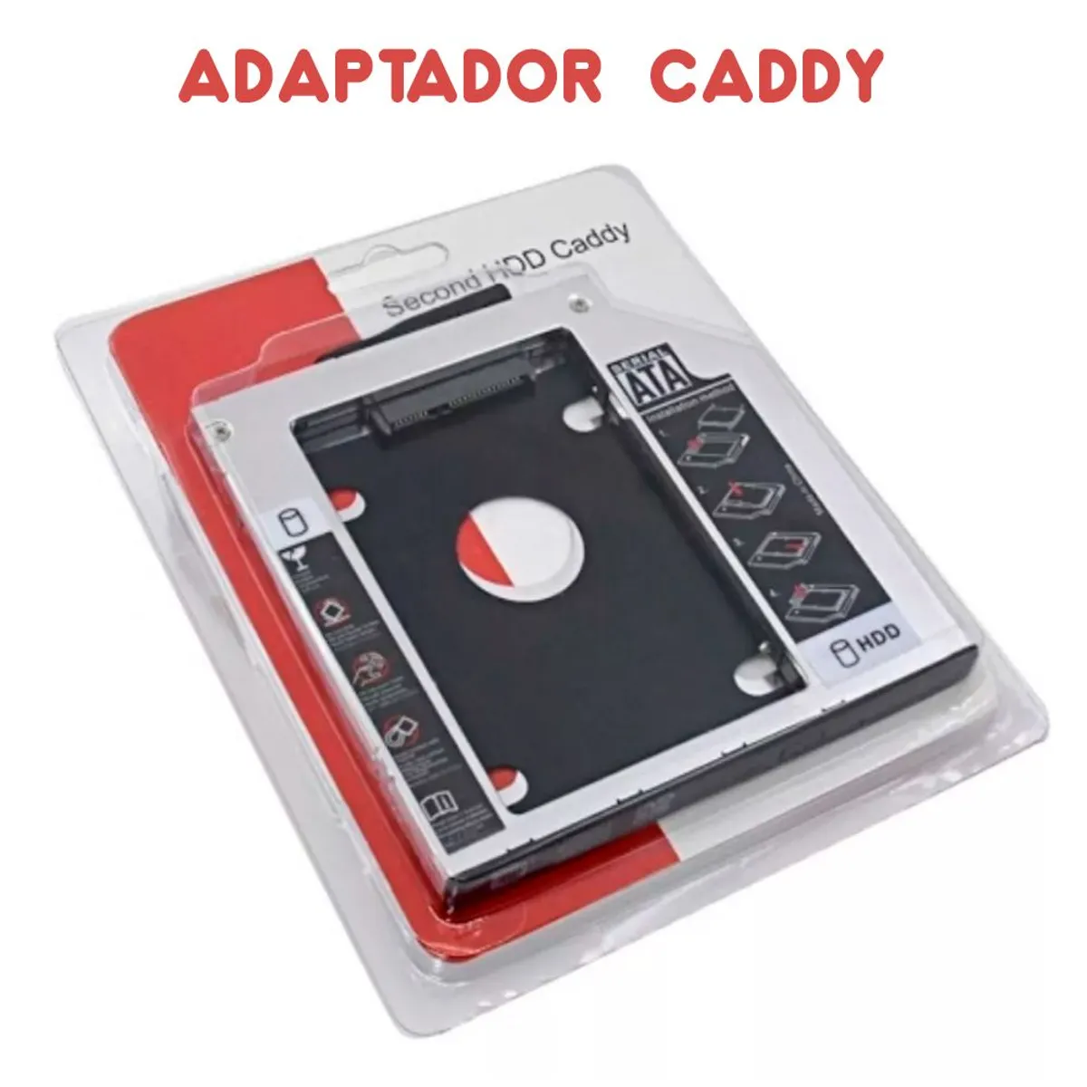 GENERICO - Adaptador Disco Duro Almacenamiento de Laptop  Caddy Segundo SDD HDD