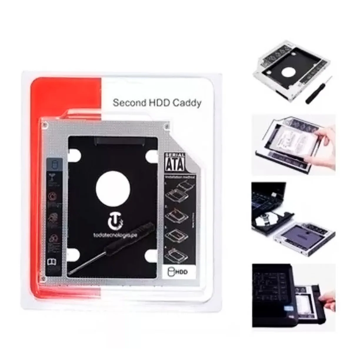 GENERICO - Adaptador Disco Duro Almacenamiento de Laptop  Caddy Segundo SDD HDD