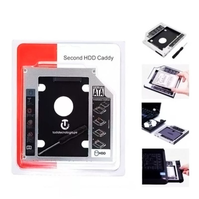 GENERICO - Adaptador Disco Duro Almacenamiento de Laptop  Caddy Segundo SDD HDD