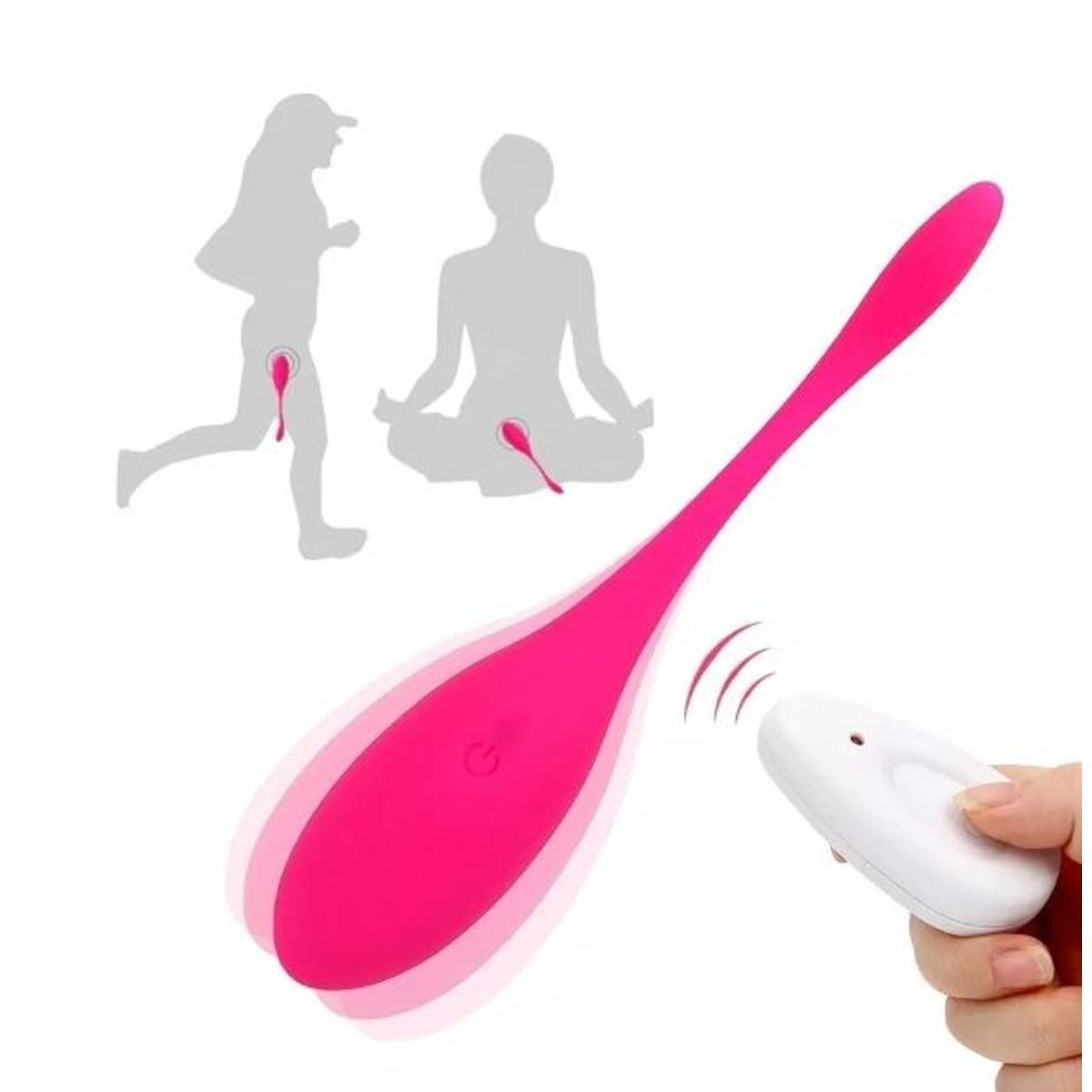 GENERICO - Vibrador rosado remoto a distancia de 19cm