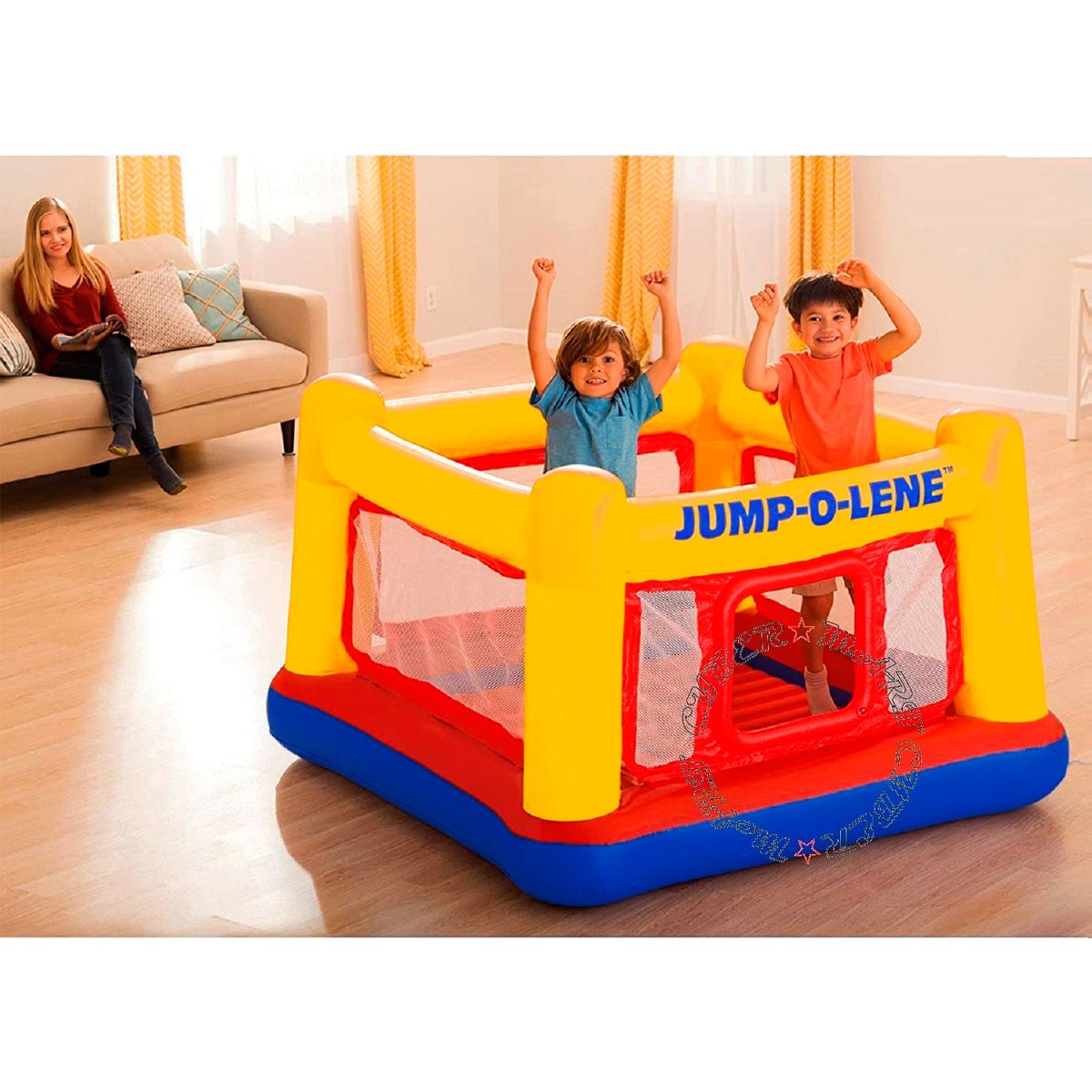 INTEX - Combo Cama Saltarina 174x174 200Pelotas Super Inflador