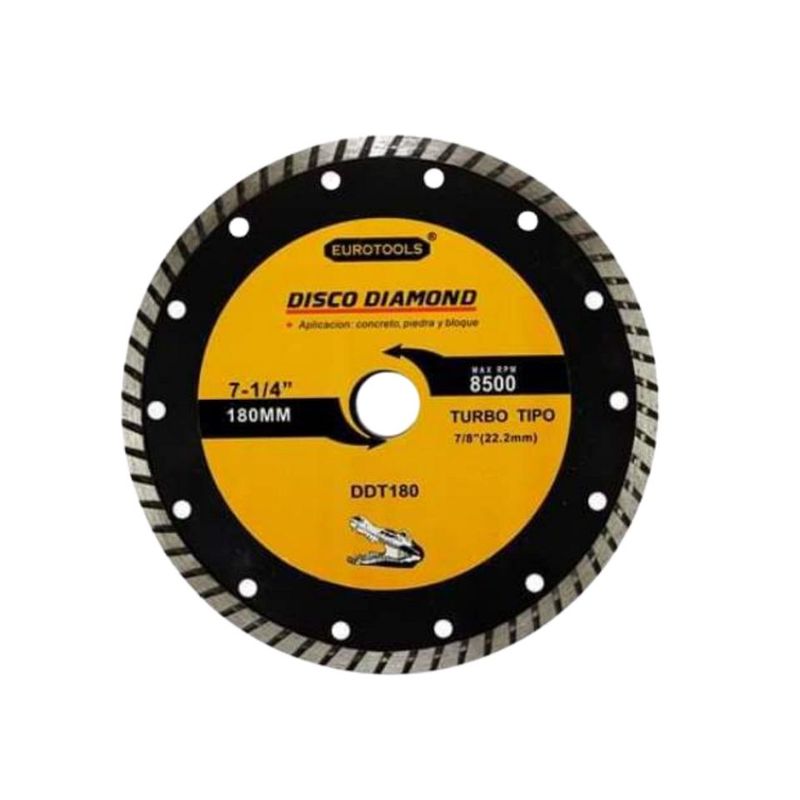 GENERICO - Disco Diamantado Turbo Continuo 7" Eurotools  - Amarillo