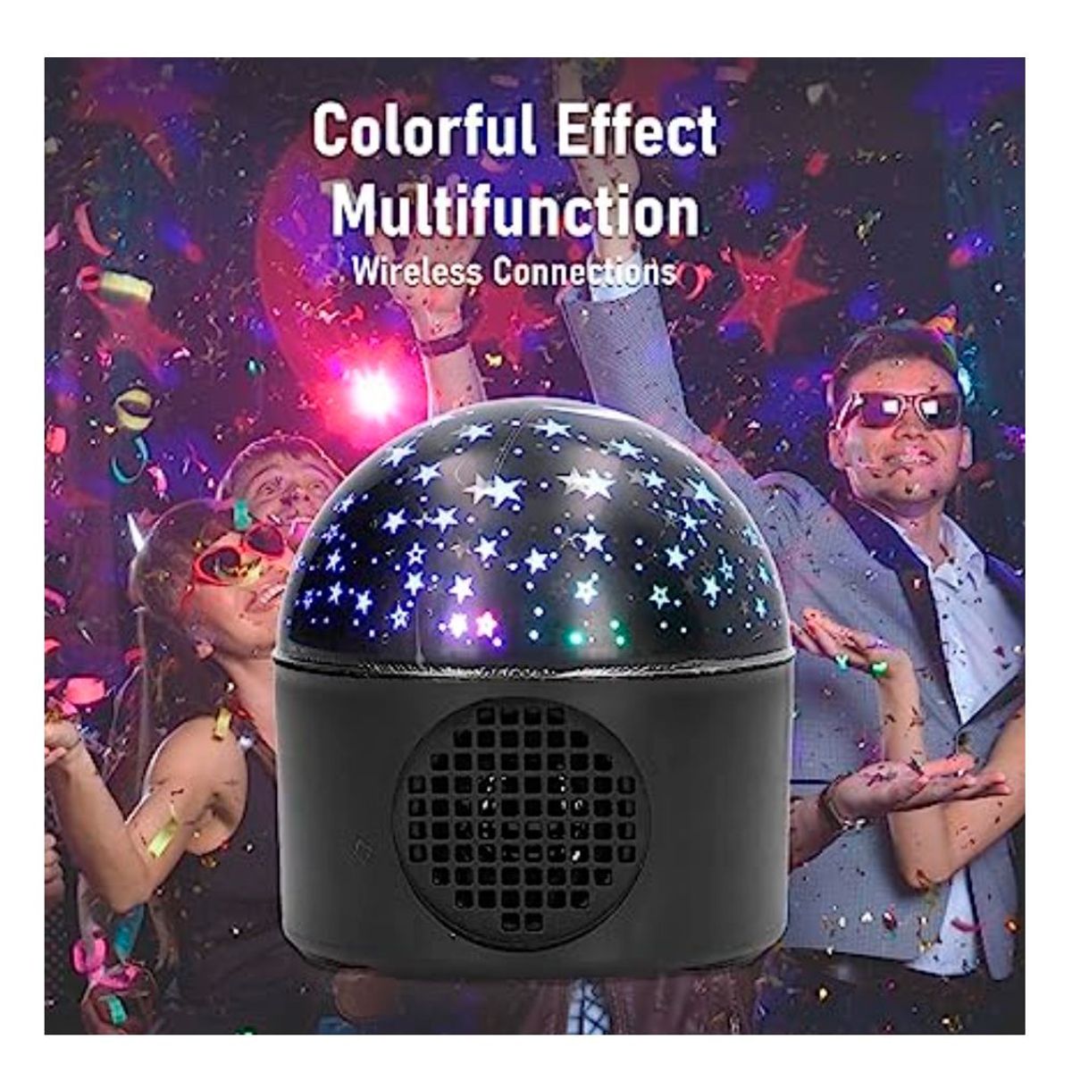 GENERICO - Parlante Bluetooth Bola Mágica Led Proyector Multicolor De Estrellas