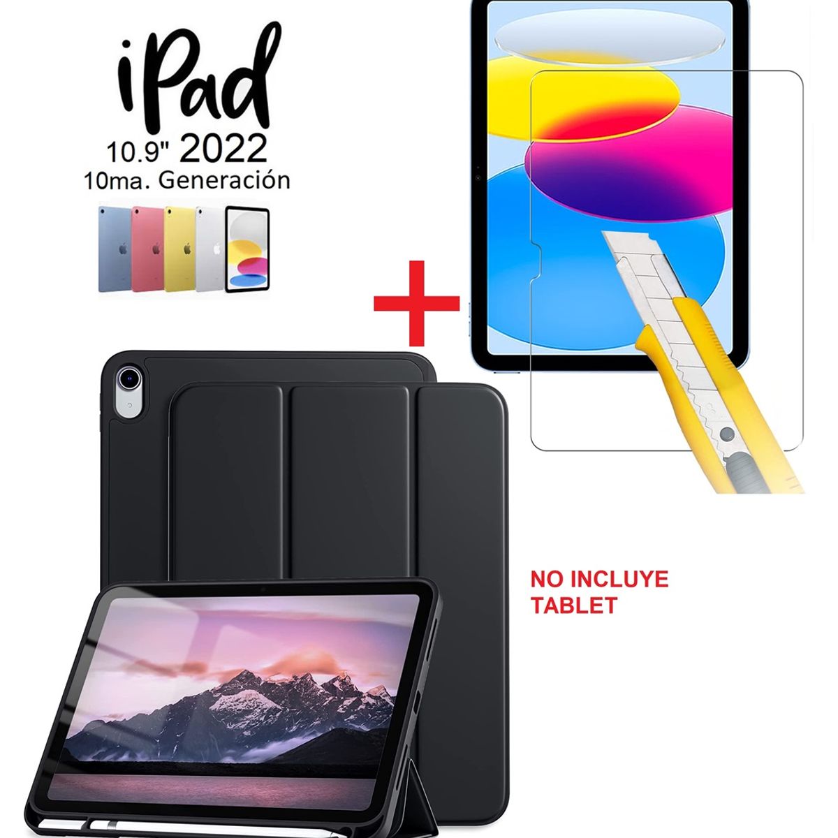 GENERICO - Smart Cover  Vidrio Protector para iPad 10ma Gen 109 A2696 A2757
