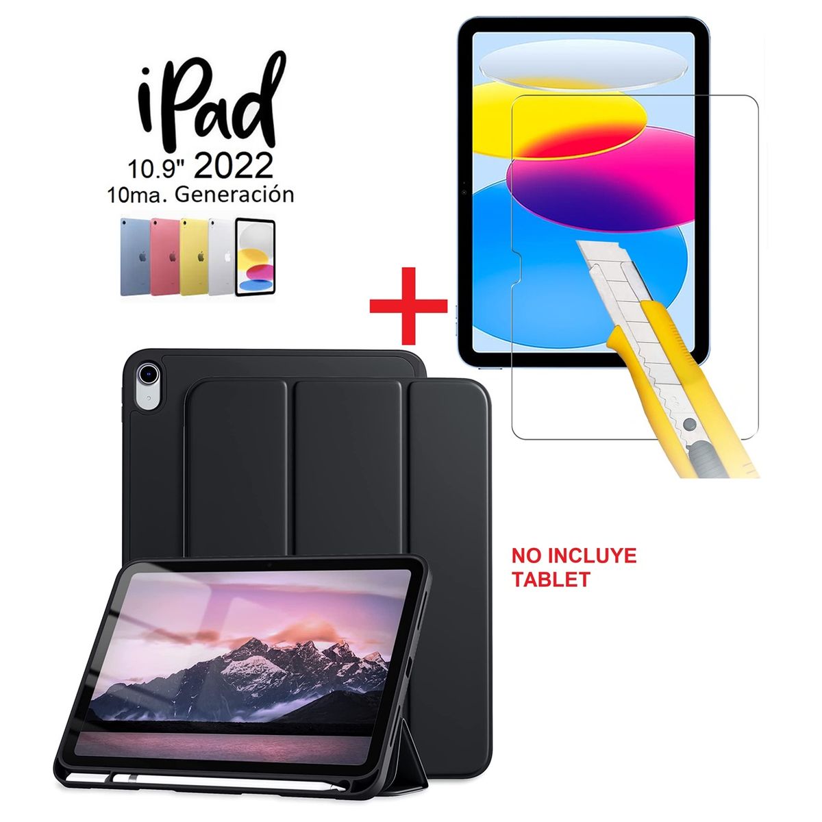 GENERICO - Smart Cover  Vidrio Protector para iPad 10ma Gen 109 A2696 A2757