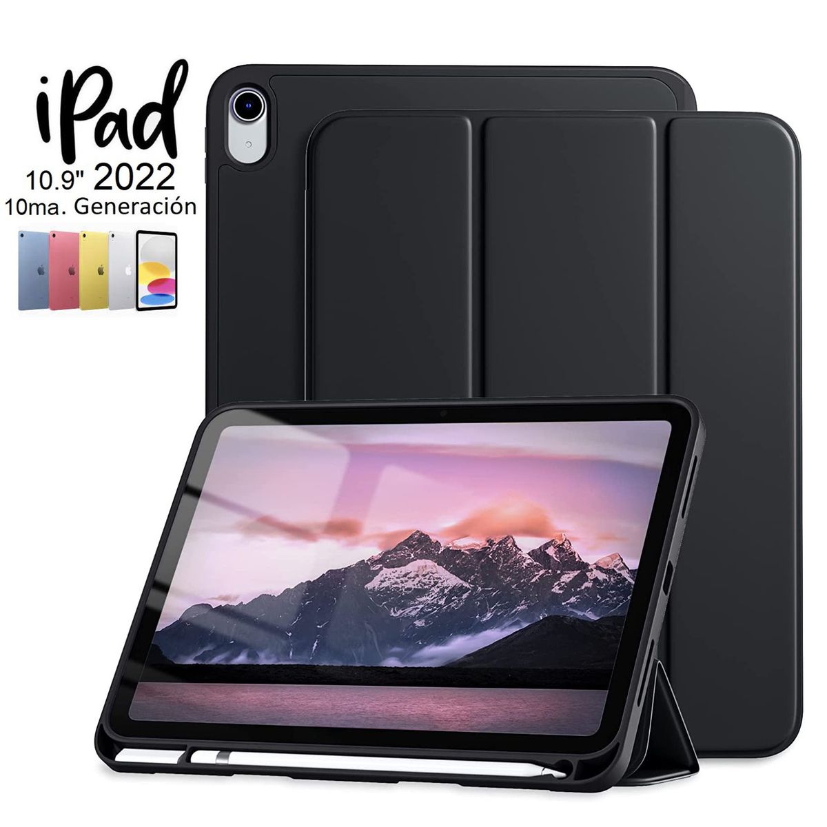 GENERICO - Funda Smart Cover Porta Pencil para iPad 10ma Gen 109 A2696 A2757