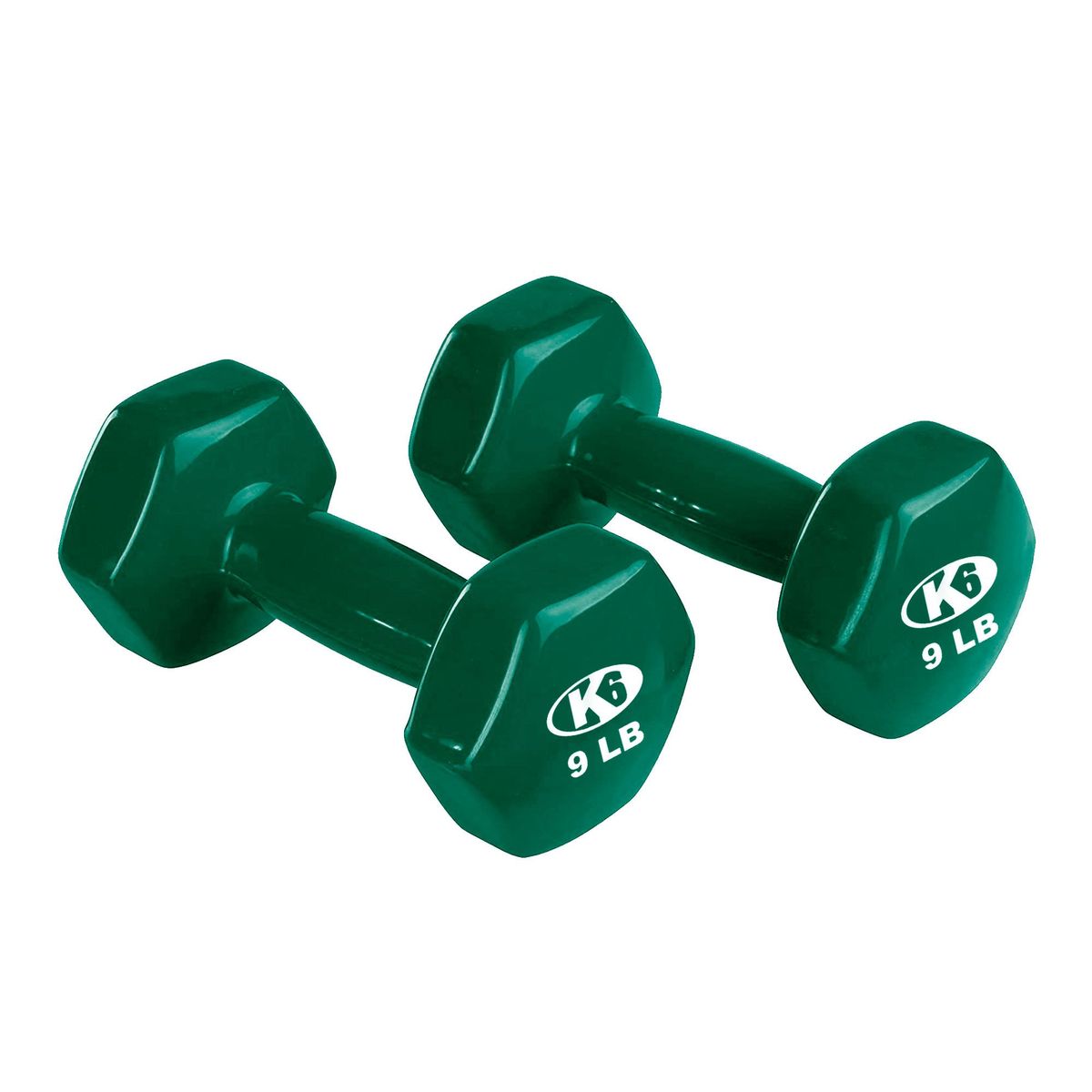 K6 FITNESS - Par de Mancuernas 9 LB Pesas Recubiertas de Vinil K6