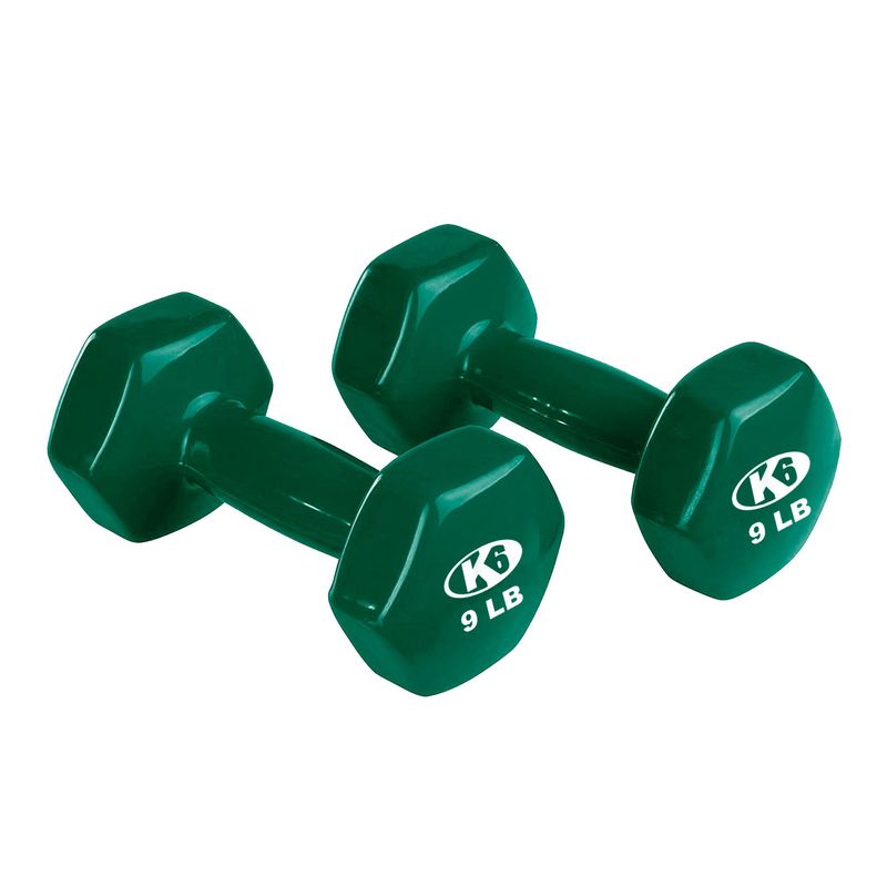 K6 FITNESS - Par de Mancuernas 9 LB Pesas Recubiertas de Vinil K6