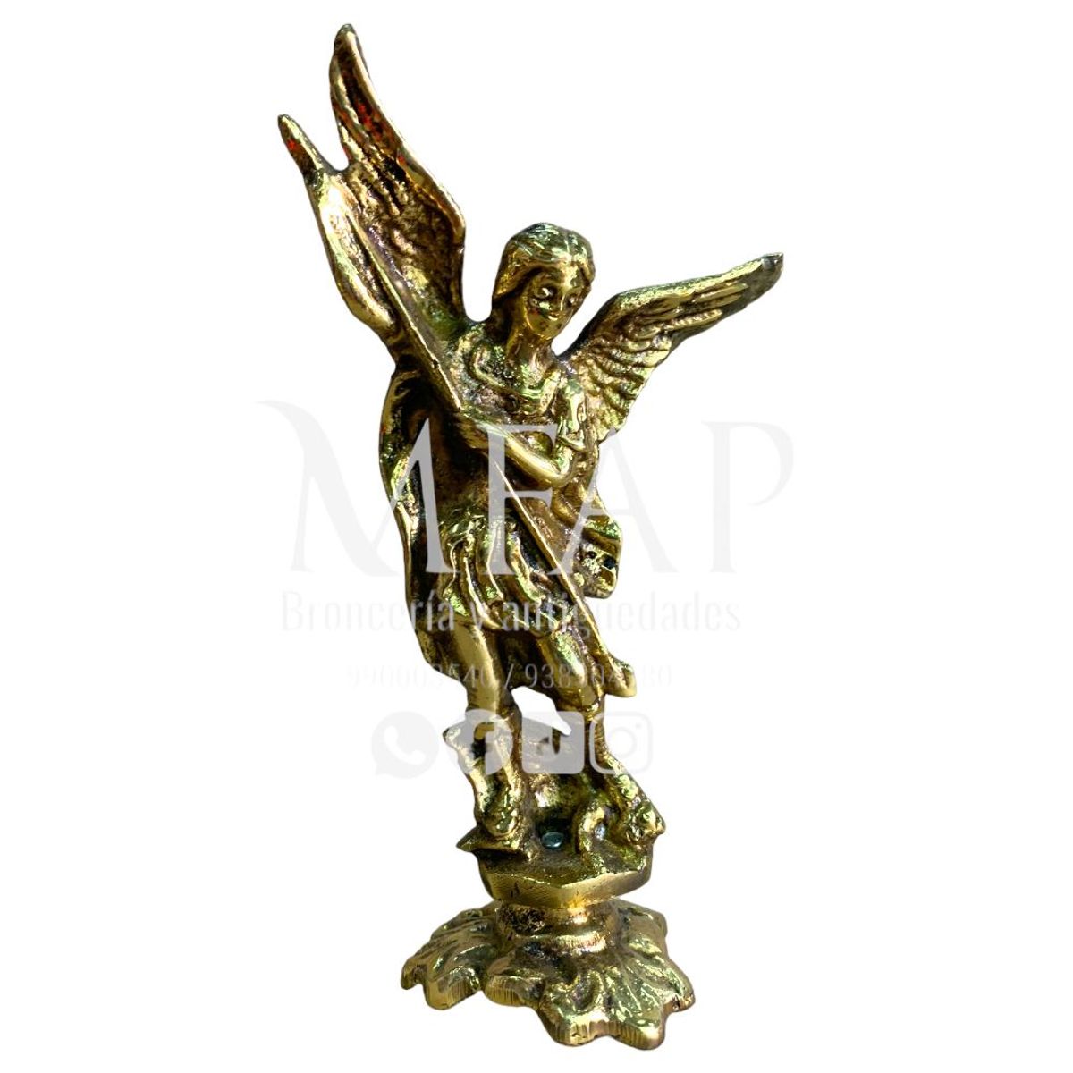 MFAP BRONCERIA Y ANTIGUEDADES - Arcangel Miguel en bronce 13 cm
