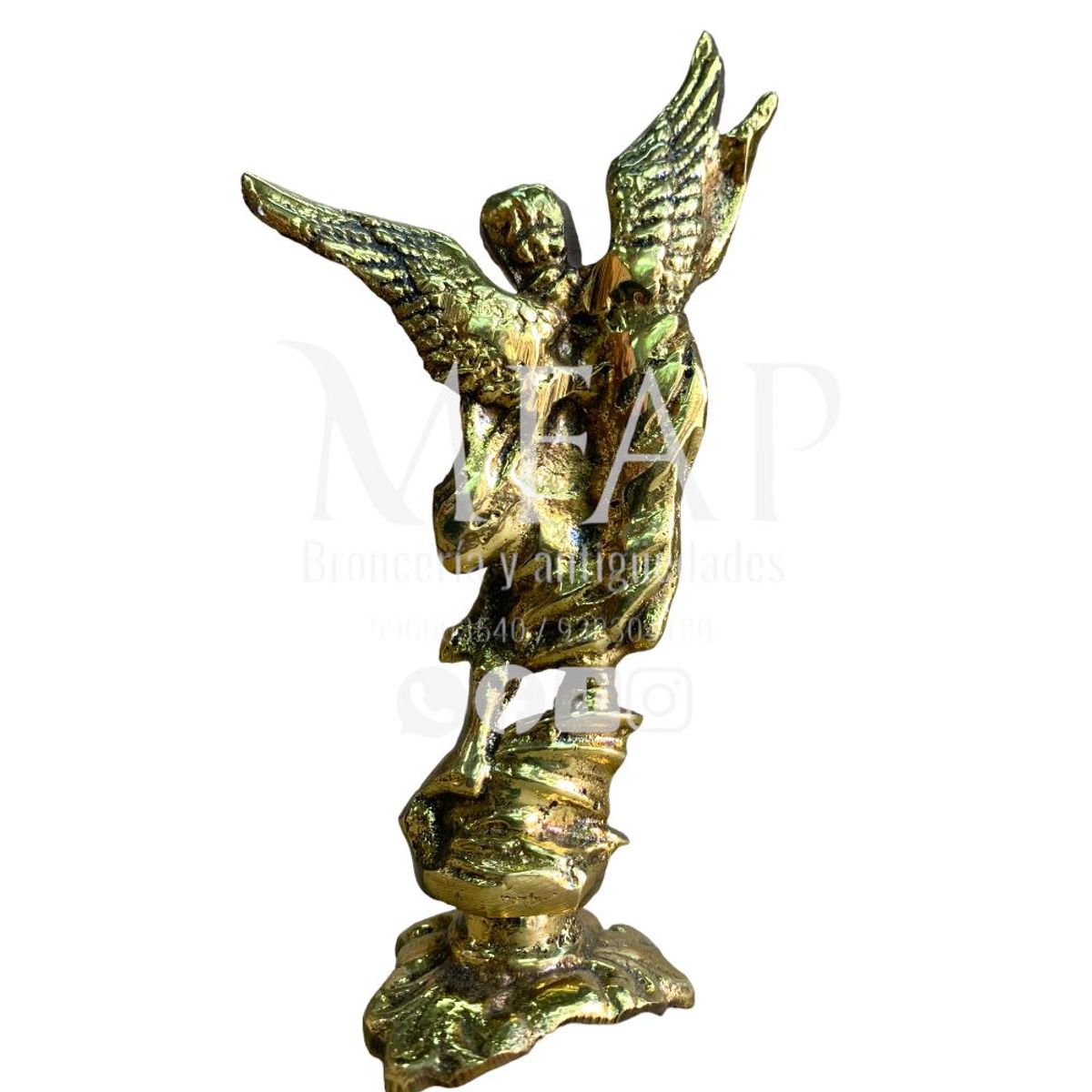 MFAP BRONCERIA Y ANTIGUEDADES - Arcangel Miguel en bronce 13 cm