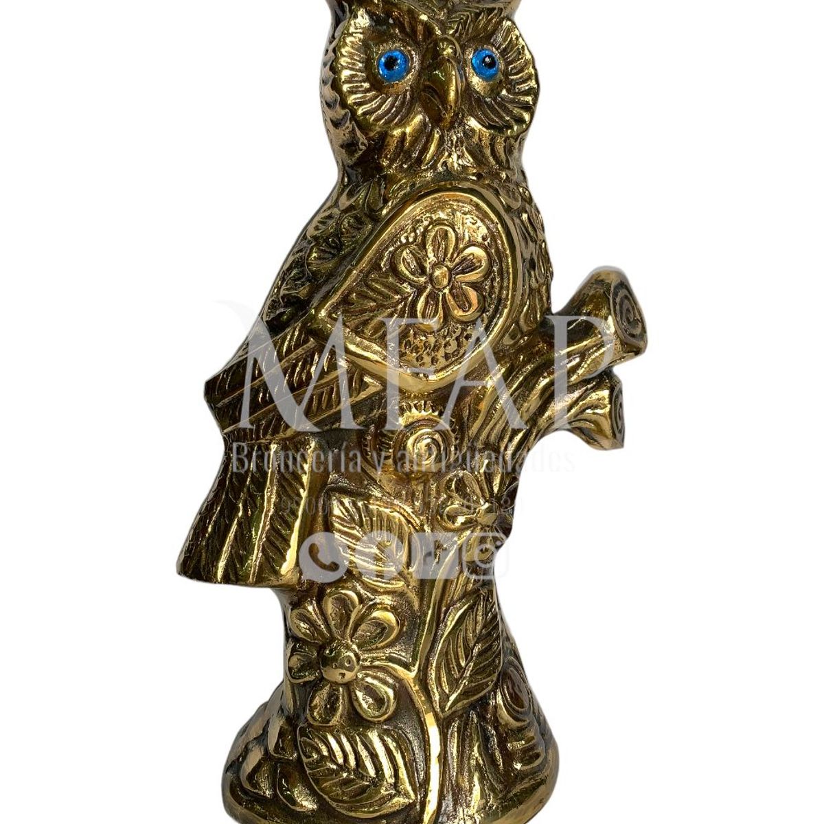 MFAP BRONCERIA Y ANTIGUEDADES - Buho con rama en bronce pesado