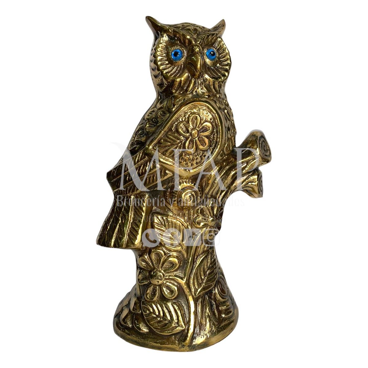 MFAP BRONCERIA Y ANTIGUEDADES - Buho con rama en bronce pesado
