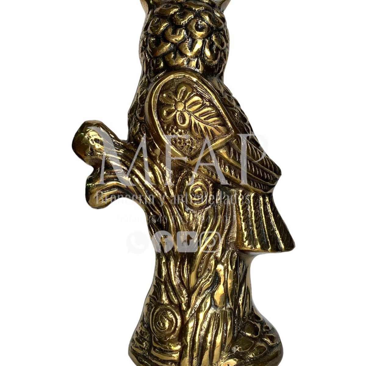 MFAP BRONCERIA Y ANTIGUEDADES - Buho con rama en bronce pesado