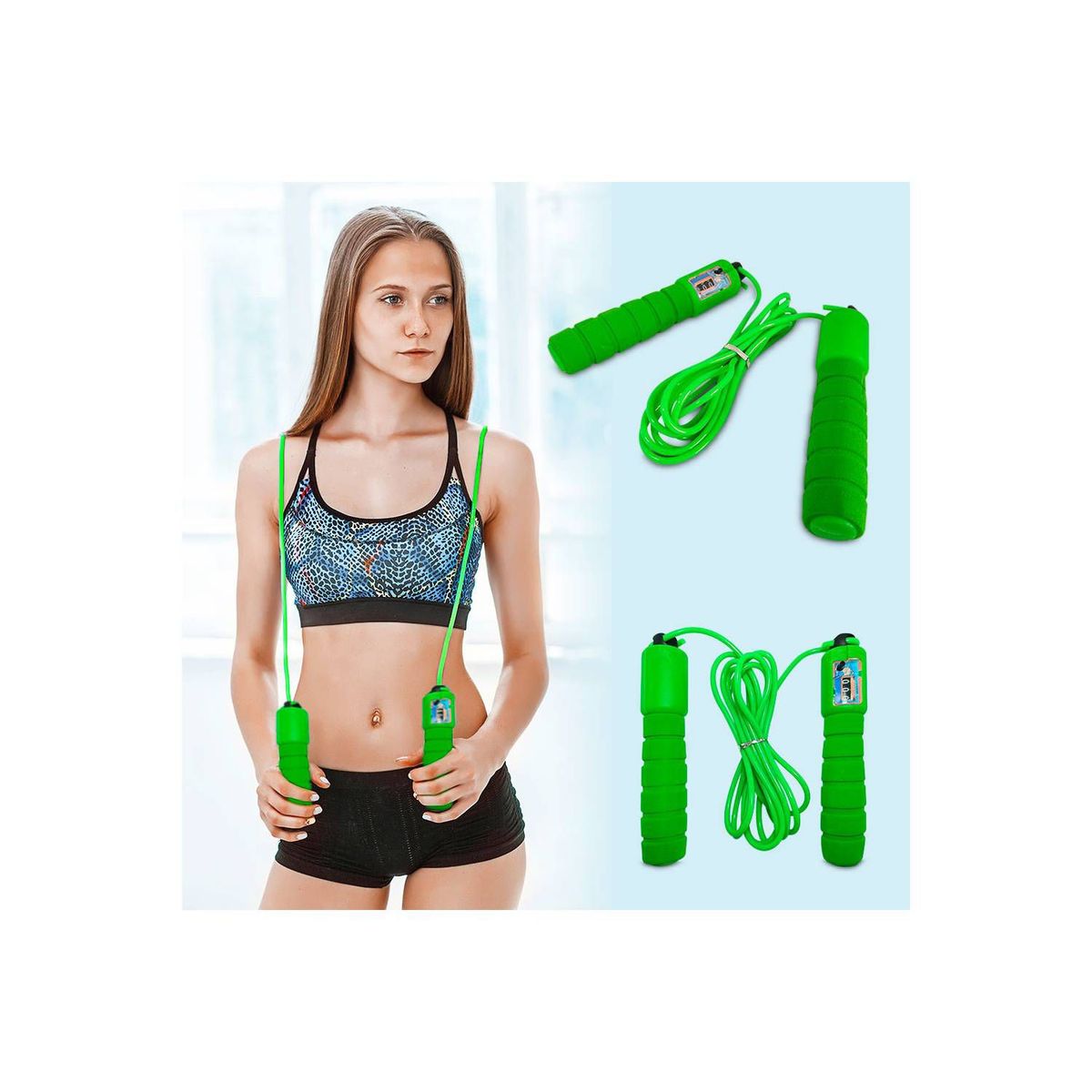 GENERICO - Soga de Saltar con Contador Automático Fitness - Verde