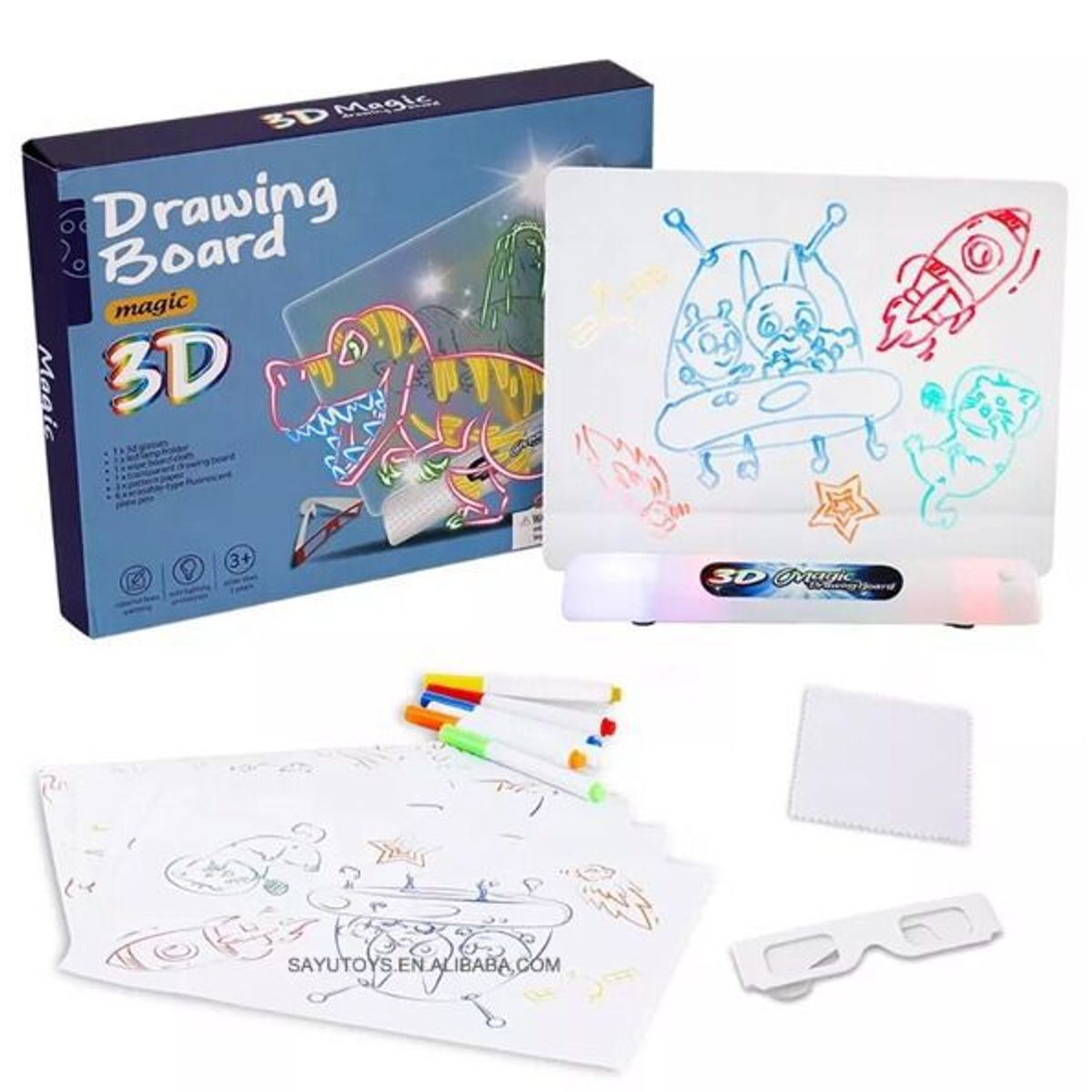 GENERICO - PIZARRA MÁGICA EN 3D CON LUCES