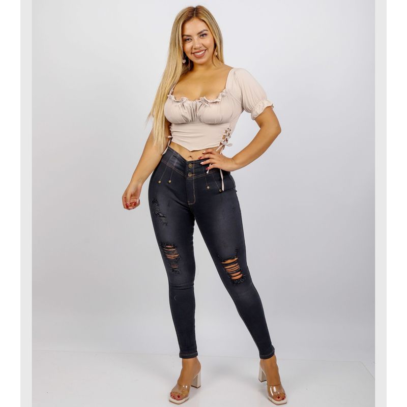 BENCUS JEANS - Pantalón Skinny Jean Mujer Plomo