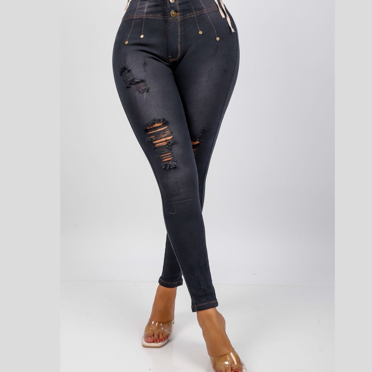 BENCUS JEANS - Pantalón Skinny Jean Mujer Plomo