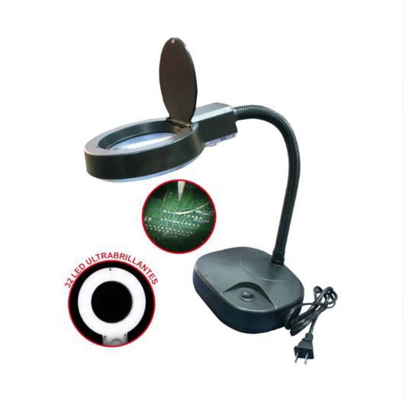 TAKEMA - Lámpara de Mesa Ajustable Lupa y Luz Led ZD-123-LED TAKEMA