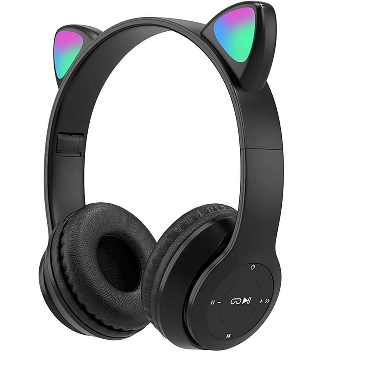 GENERICO - Auriculares inalámbricos con Bluetooth con orejas de Gatito  // Negro