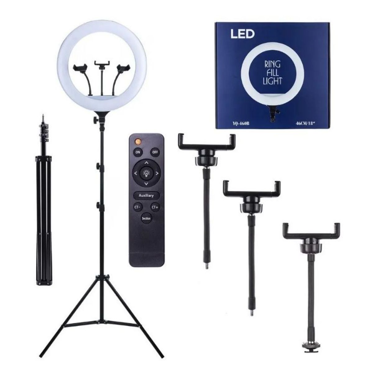 GENERICO - Anillo de luz de 45 CM + Trípode 2.10 MT + Control Remoto Calidad