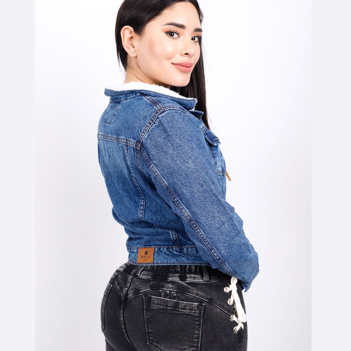 BENCUS JEANS - Abrigo Casaca Jean Mujer Teddy