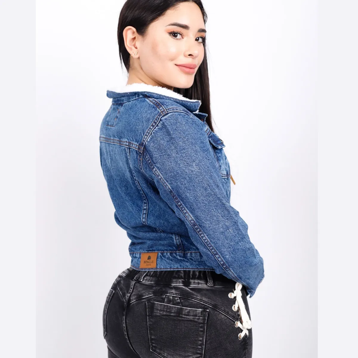 BENCUS JEANS - Abrigo Casaca Jean Mujer Teddy