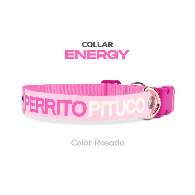 PERRITO PITUCO - COLLAR PERRITO PITUCO ENERGY ROSADO TALLA L