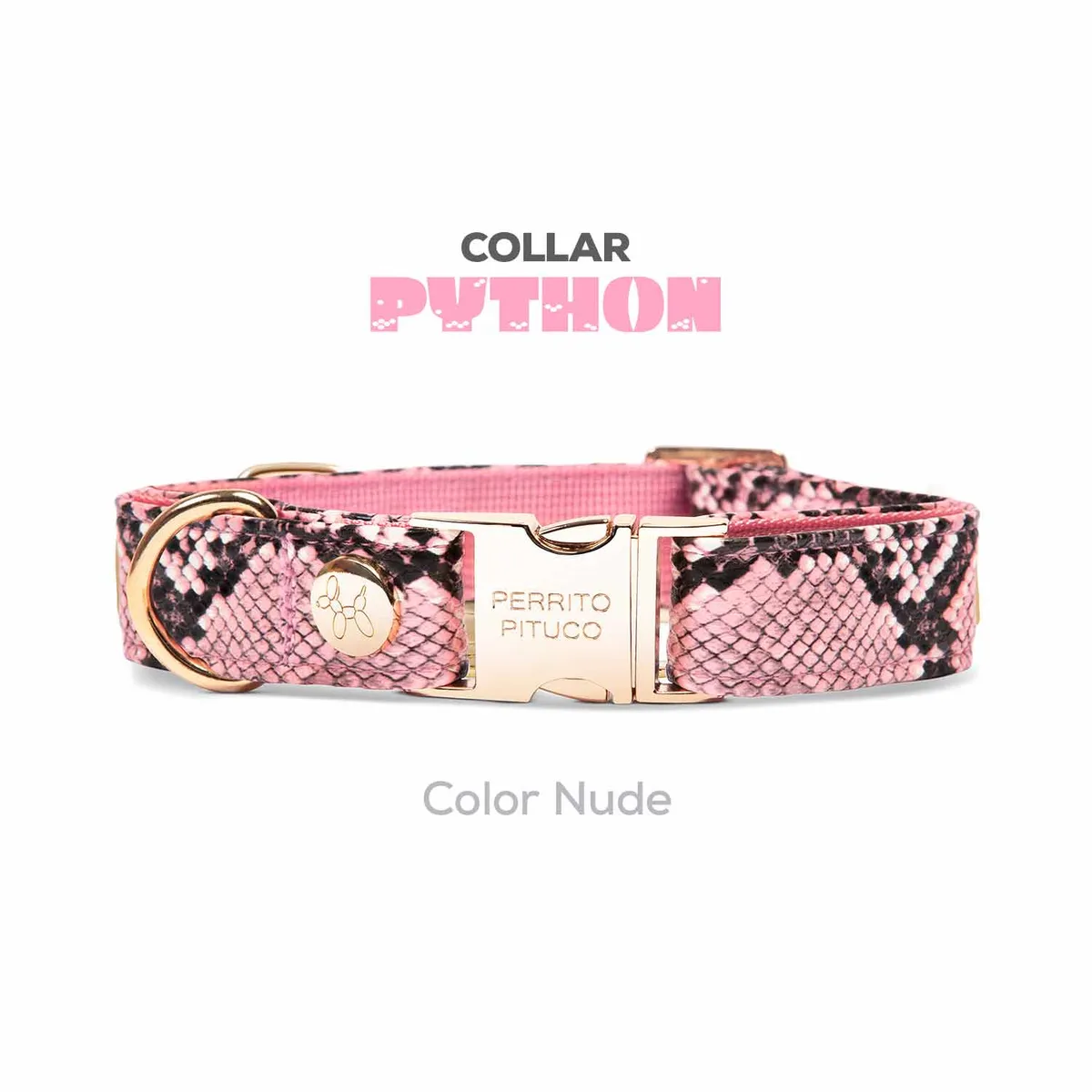 PERRITO PITUCO - COLLAR PERRITO PITUCO PYTHON NUDE TALLA M